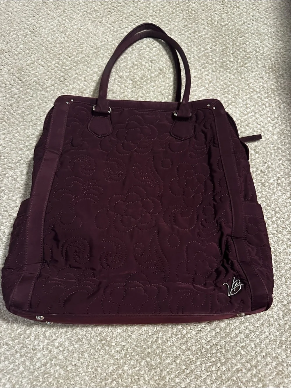 Vera Bradley Deep Plum Quilted Laptop Tote